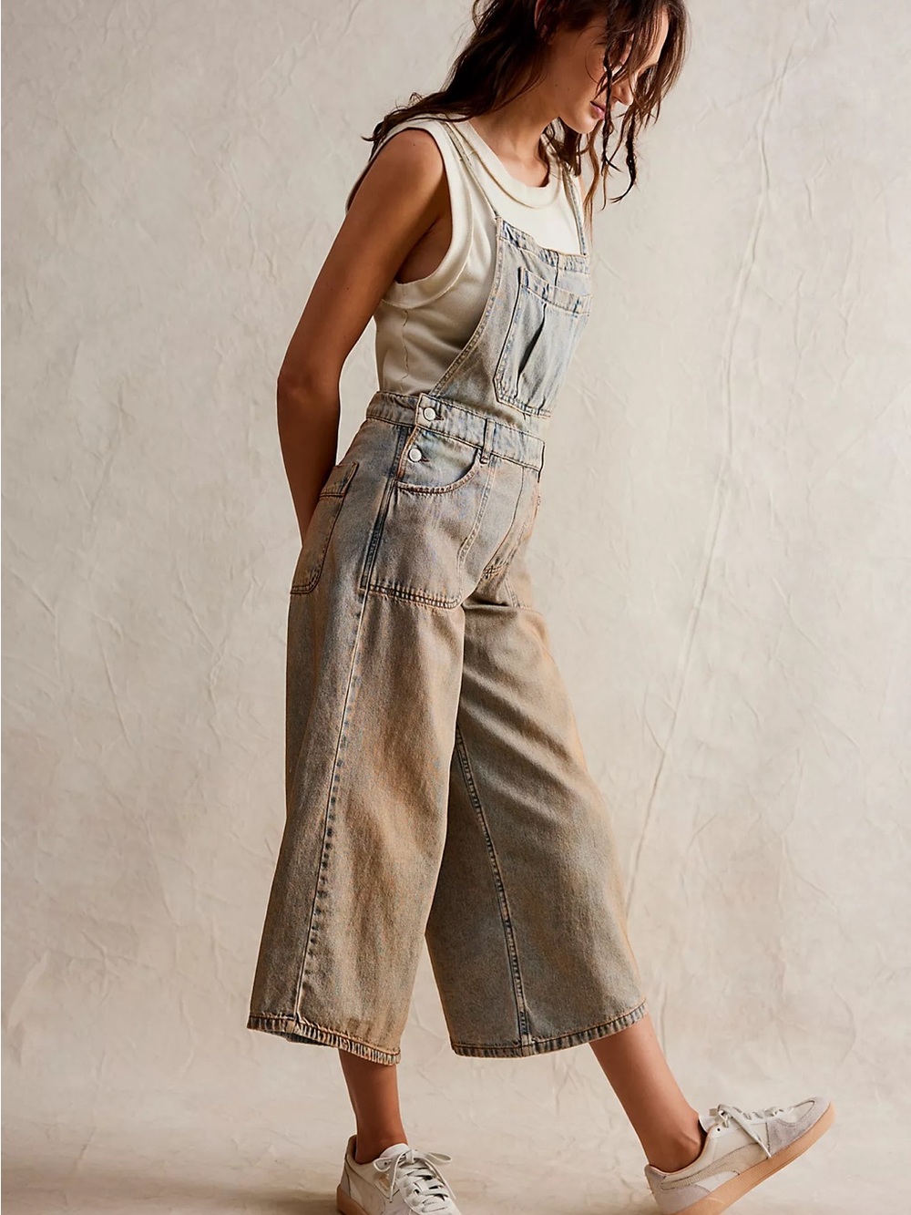 Free People- We The Free Canyonland Overalls in light Blue/Neptune